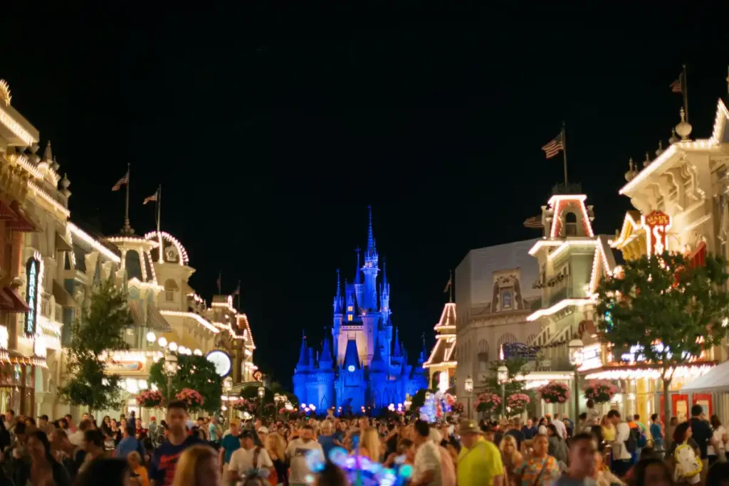 Evening attendance at Magic Kingdom, Florida