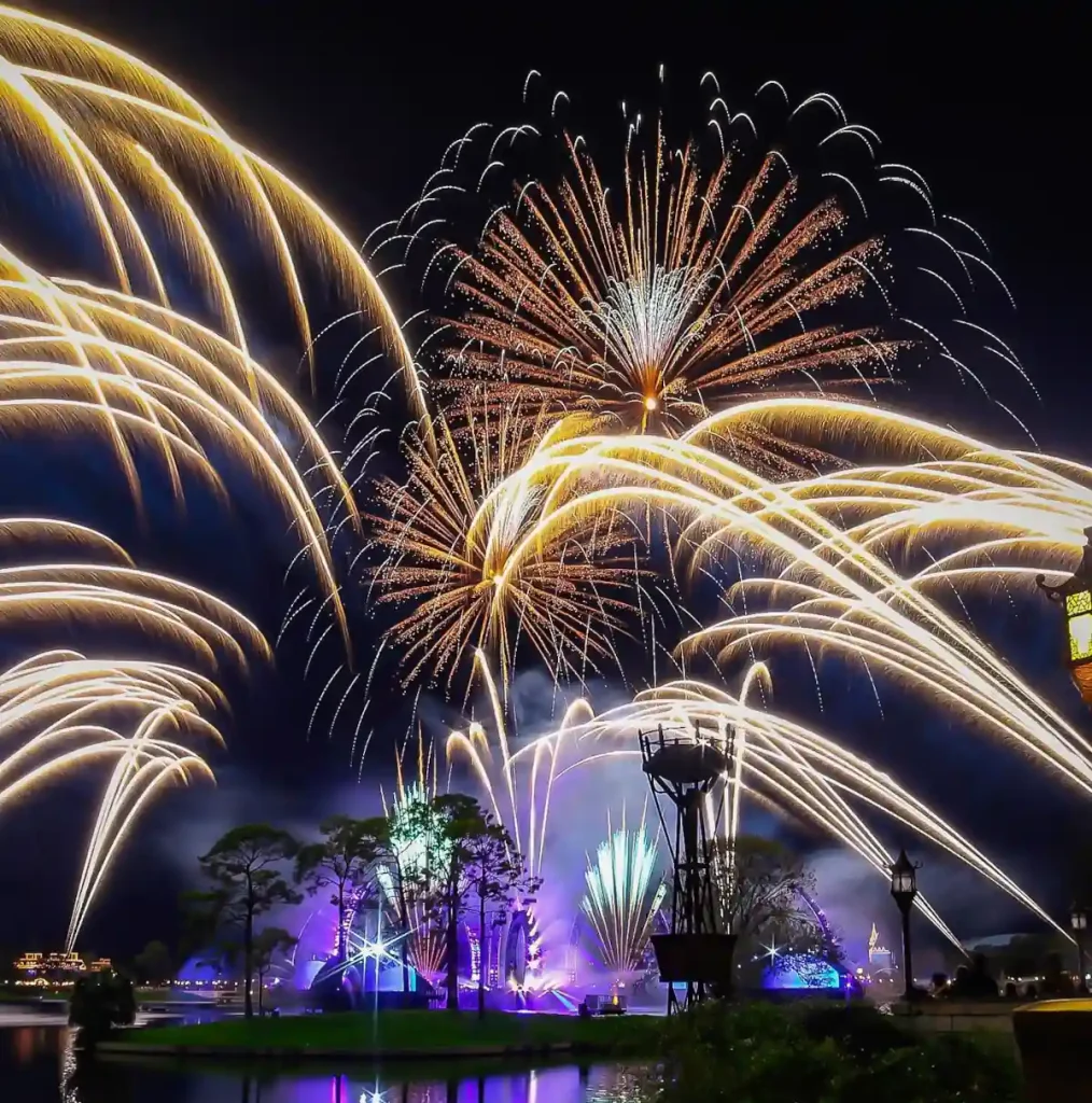Celebrate the holidays with a fireworks display in Disney World Florida