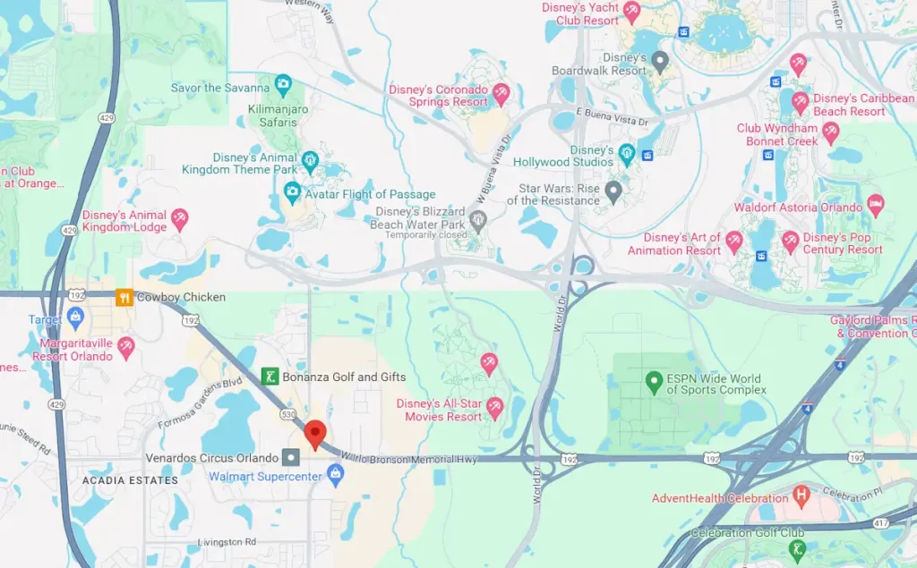 Ponderosa Florida Maps Location