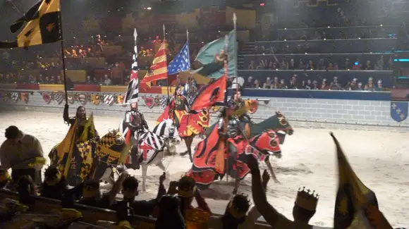 Knights on horseback at Medieval Times